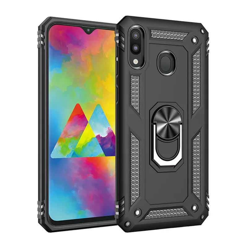 For Samsung Galaxy M20 Phone Cases Cover Case Silicone Armor Capa Metal Holder Ring | Мобильные телефоны и аксессуары