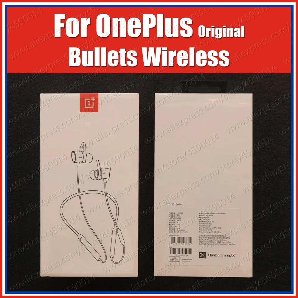Оригинальные беспроводные наушники Oneplus Bullets 1 aptX с шейным ободком для Oneplus 6 6T 5T Free Your Music Freedom