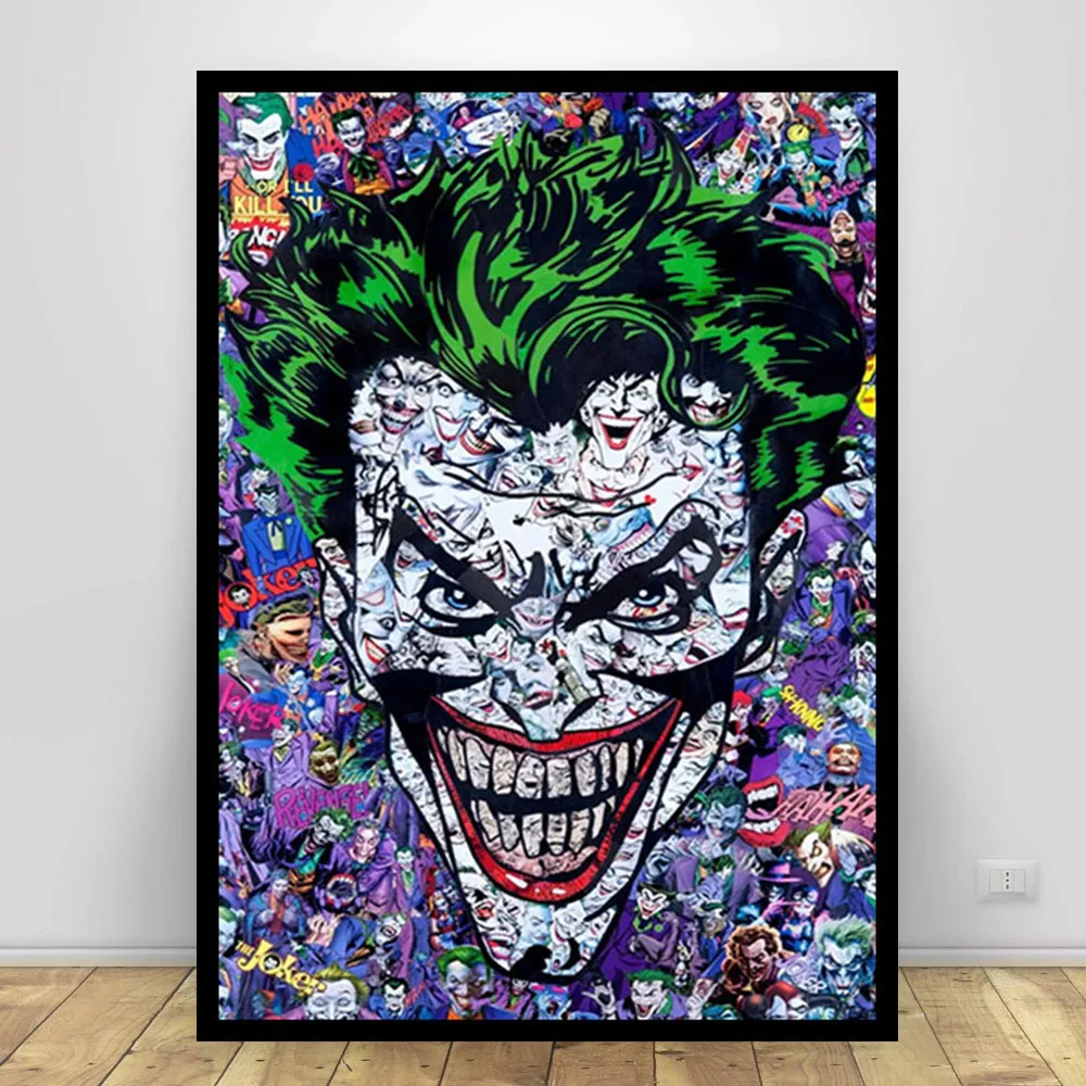 

Clown Hand-painted Art Stitching Decorative Painting Poster Print Canvas Painting Wall Decoration Frameless