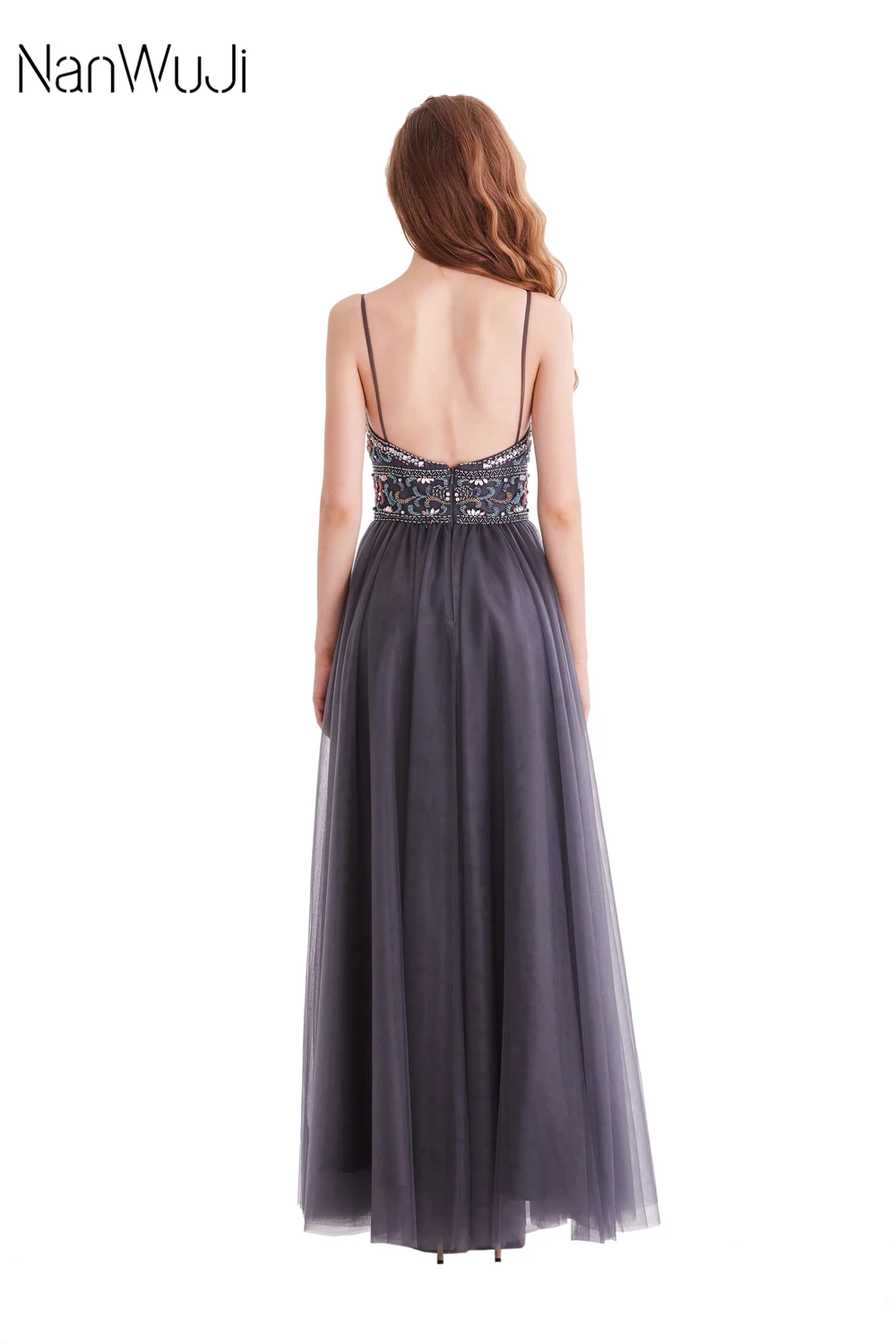 В наличии новинка 2019 темно-серое платье для подружки невесты длинное влюбленных