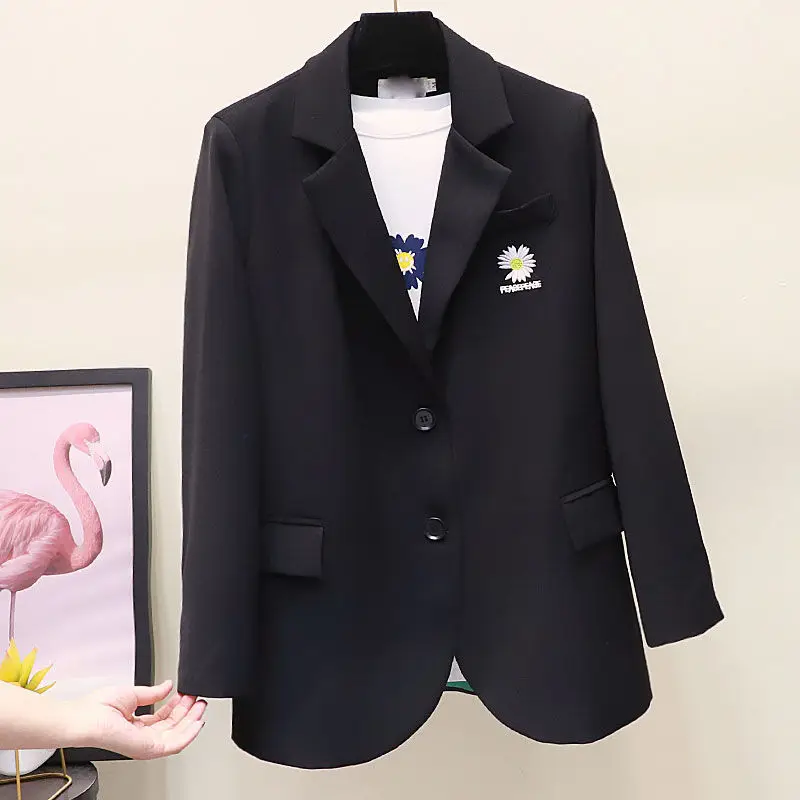 

2020 Spring New Fashion Suit Coat Female Embroidered Jacket Casual Wild Women Blazer Black Women Suit Jacket Women's Clothing