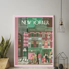 Винтажный холст с изображением журнала New Yorker, картина абстракции, настенные картины для гостиной