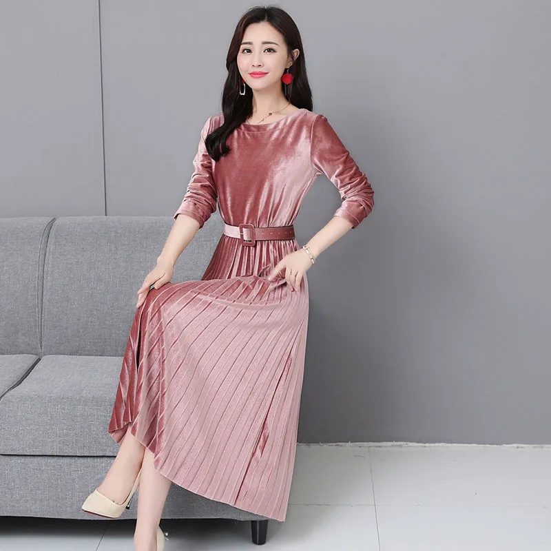 Женское осенне-зимнее темпераментное элегантное Золотое бархатное