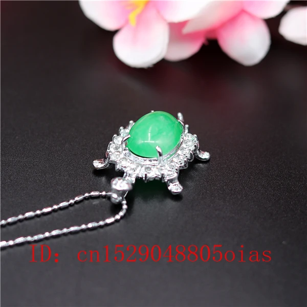 Кулон в виде черепахи из натурального зеленого нефрита ожерелье серебра 925 пробы