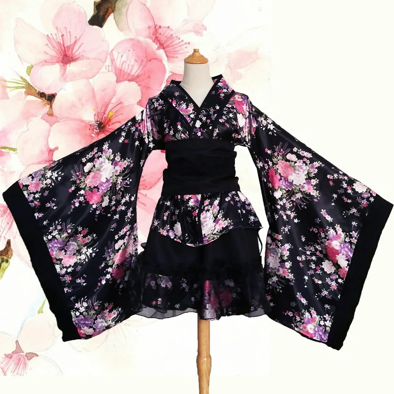 

Japanese Sakura Kimono Lolita Dresses Cosplay Costume Maid Outfit Women Dress