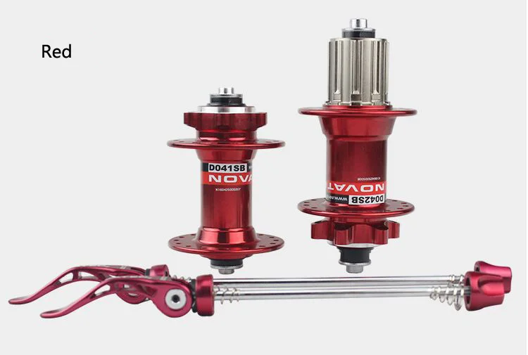 red 28 holes Novatec велосипедная ступица MTB D041SB D042SB горный велосипед втулки передние+ задние+ быстросъемный комплект дисковых подшипников 28 32 36 отверстий - Цвет: red 28 holes
