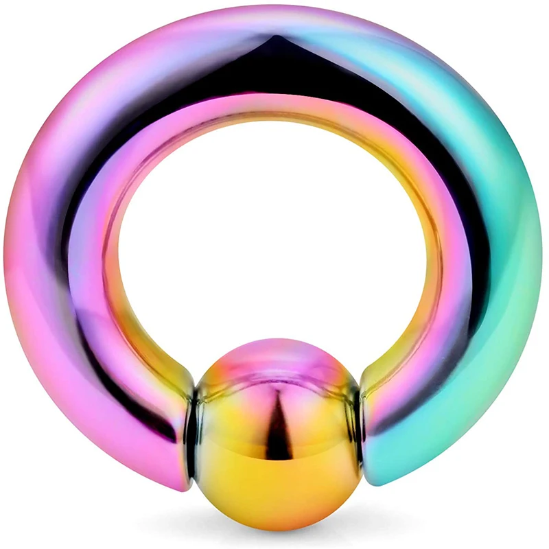 Кольцо для пирсинга в виде киски кольца с бусинами радужные пружинные шариками CBR
