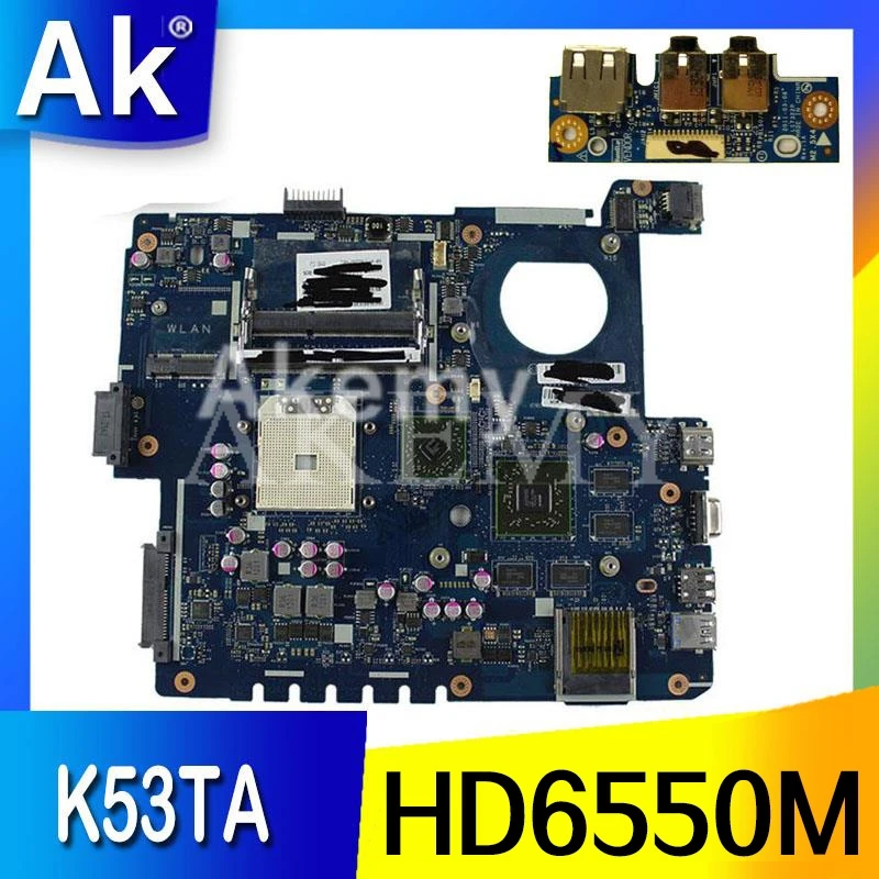 

AK usb board+LA-7552P REV:1.0 Laptop motherboard for ASUS K53TA K53TK K53T K53 Test original mainboard 1GB Video card HD6550M
