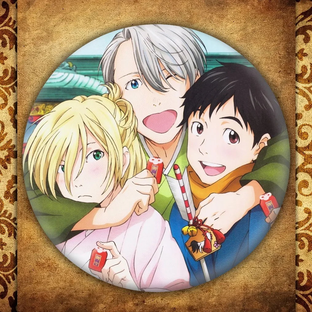 Японское аниме Юри! Брошь на льду в виде японского мультфильма Юрия кацуки сумки