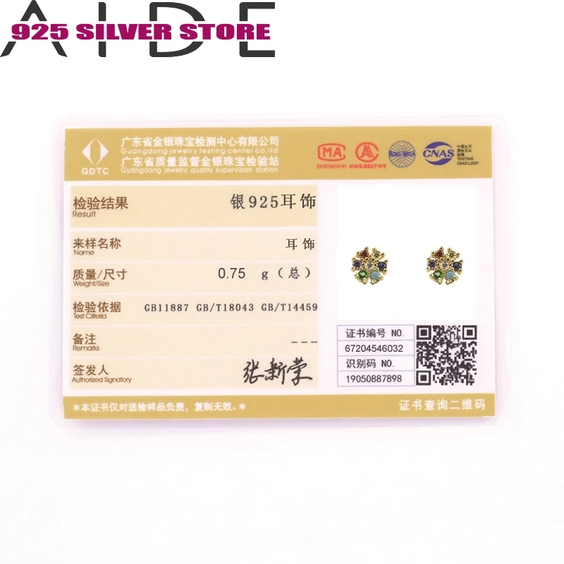 

Aide New Fashion 925 Sterling Silver Fashion Pierced Diamond Pendant Earring Earrings For Women Wedding Party Jewelry Brincos