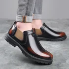 Мужские ботинки челси, зимние ботинки из мягкой кожи, с плюшевой подкладкой, на толстой подошве, мягкие кожаные ботильоны, 2021