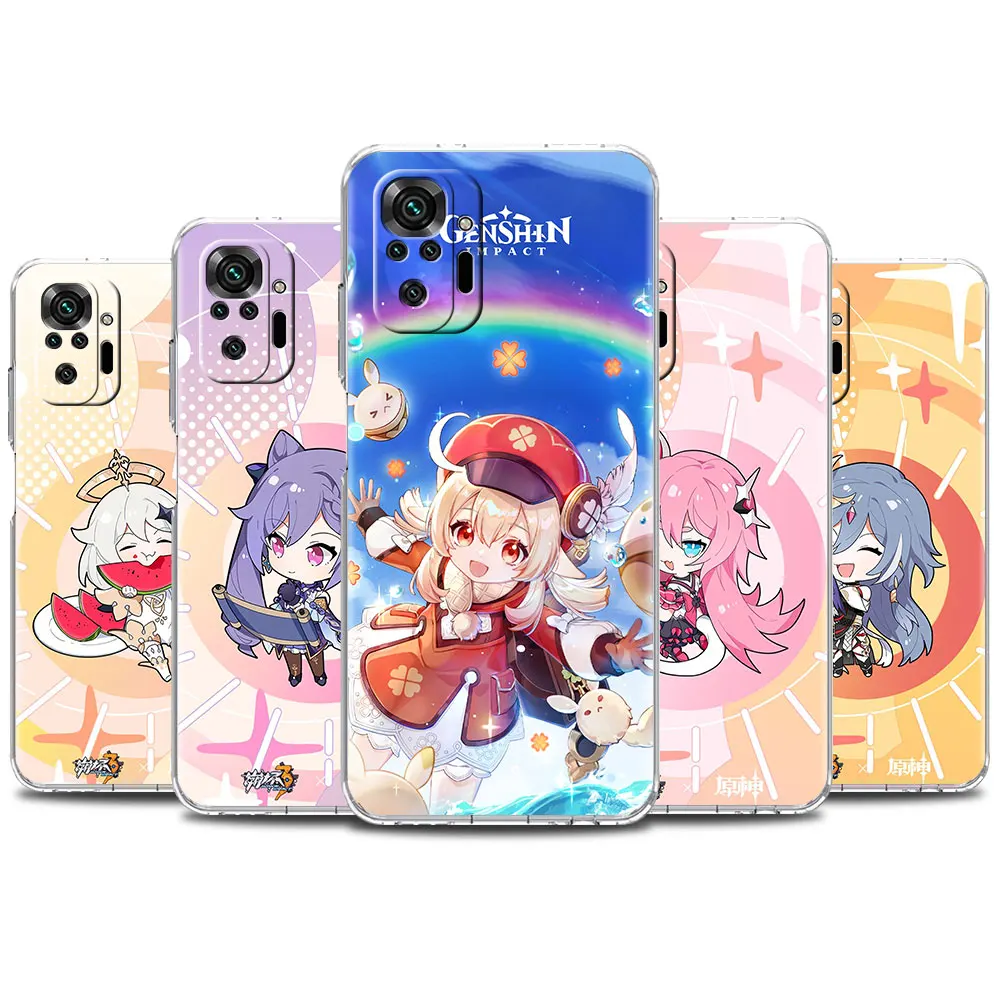 

Soft Clear Case For Xiaomi Redmi Note 10 9 8 Pro 9S 10S 8T 9A 9C K40 7 9T 8A Shockproof Silicone Phone Cover Genshin Impact Capa