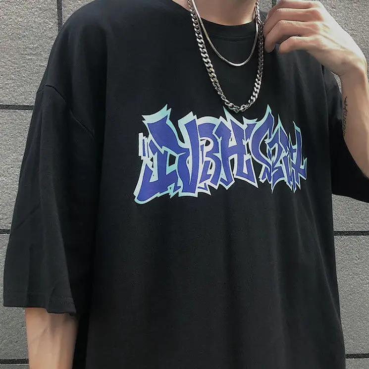 

Men's Printed Short Sleeve T-shirt Man Casual Tees Women Oversized Tshirts Korean Streetwear Male Clothing Tops
