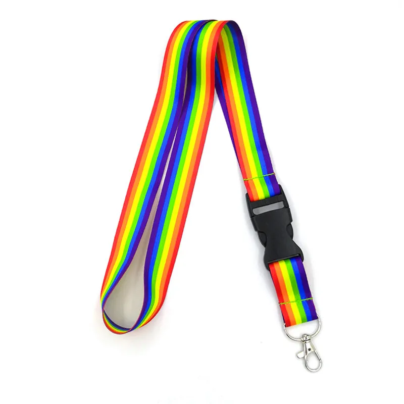Rainbow Neck Strap Keychain Lanyard For Keys ID Badge Holder Mobile Phone Straps Hang Rope Webbing Necklace Lanyards Keycord | Мобильные