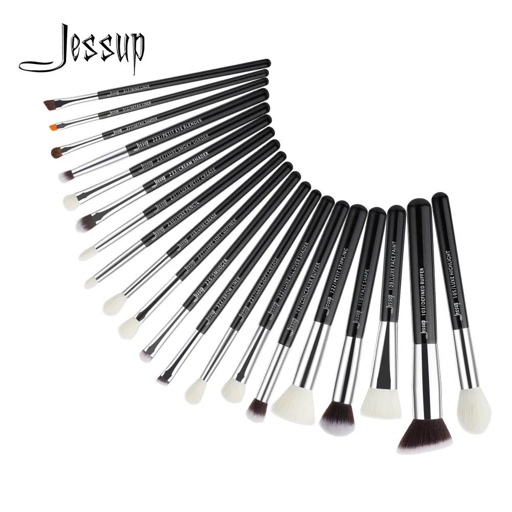 Jessup Профессиональный набор кистей для макияжа натуральные синтетические волосы