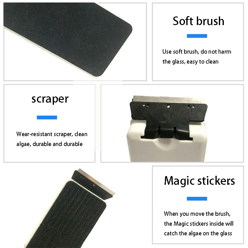 Новинка 2020 магнитный аквариумный скребок для водорослей Магнитная щетка