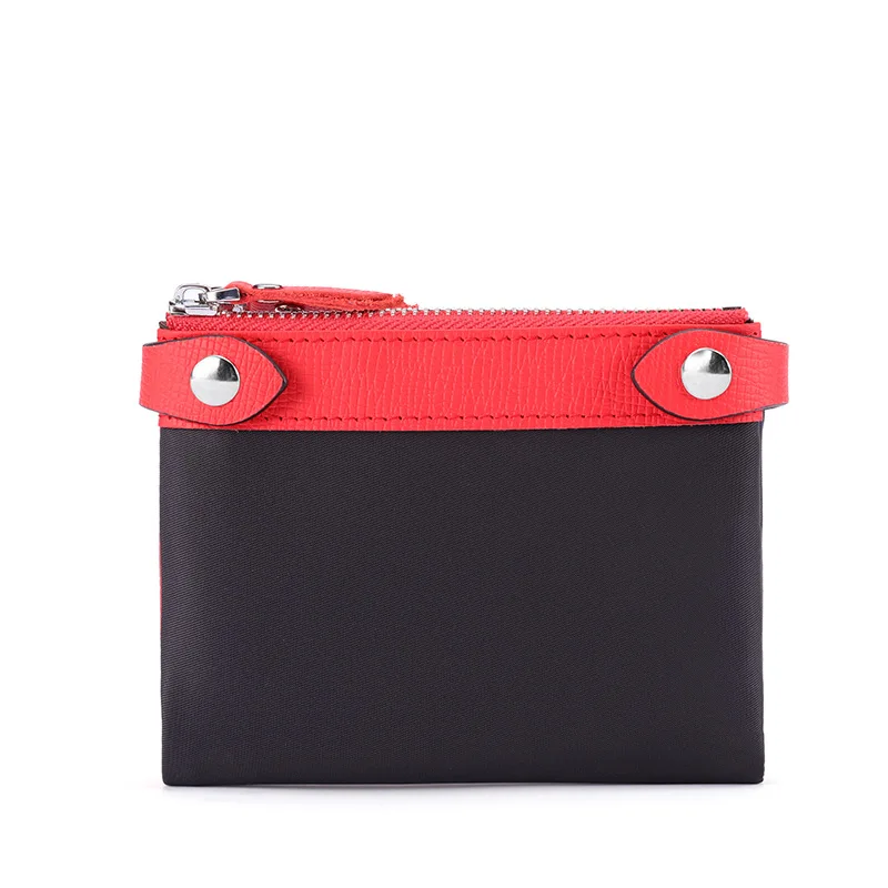 

Double Zipper Wallet Women Small Minimalist Coin Card Holder Nylon Wallet Women Snap Carteira Feminina Ladies Purse DE60NQB