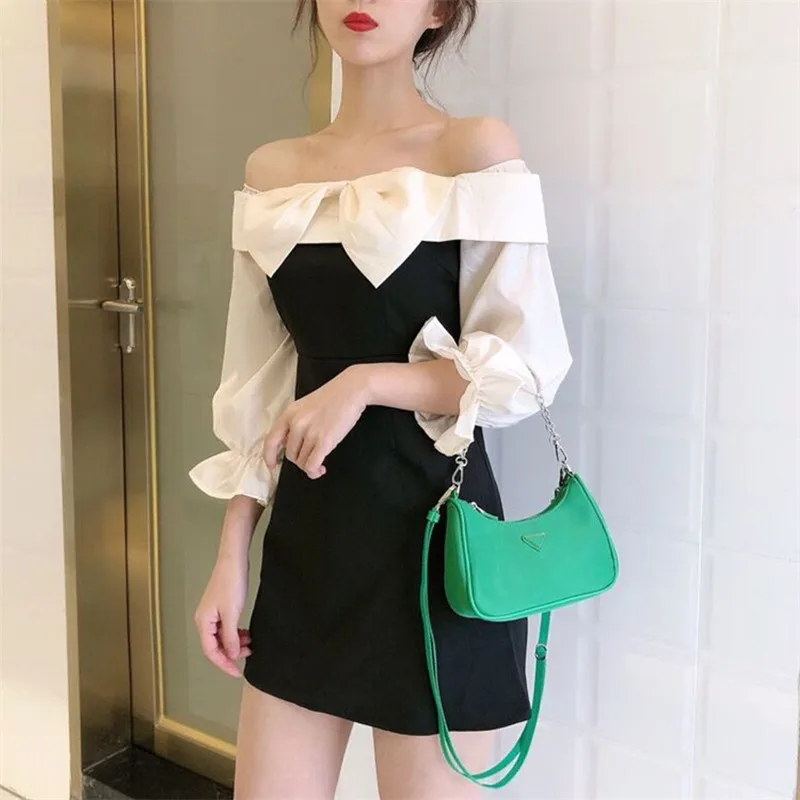 

2021 new nylon shoulder bag female spring and summer trend fashion underarm chain diagonal waist bag small