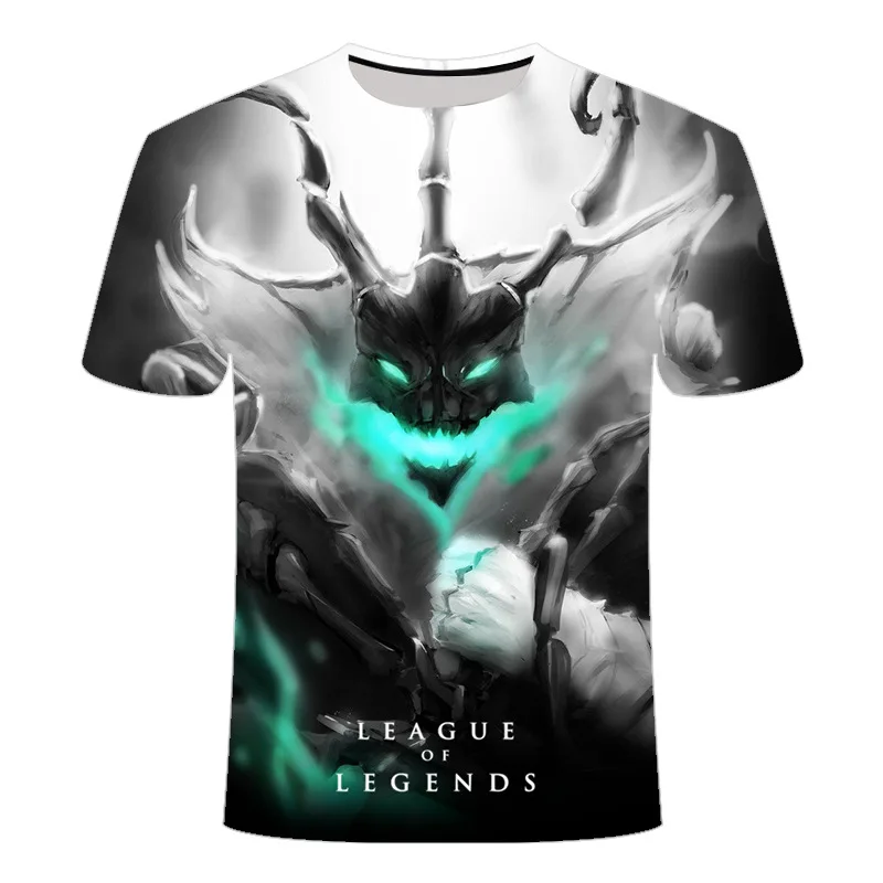 

2020 New Dark style 3D League of legends T shirt Yasuo Jarvan IV Twisted Fate E-sports team clothing men's women's LOL t-shirt