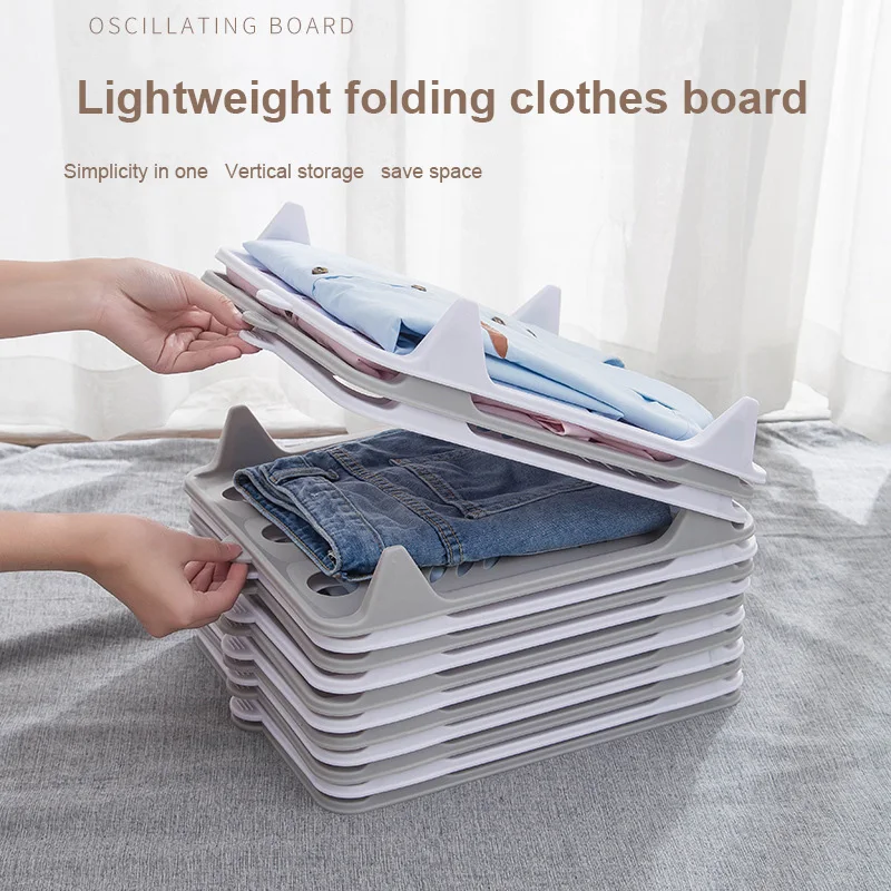

Lazy Folding Clothes Folding Board Storage Holders Shirt Organizer T Shirt Folder Board Clothing Dividers Stackable Home Closet