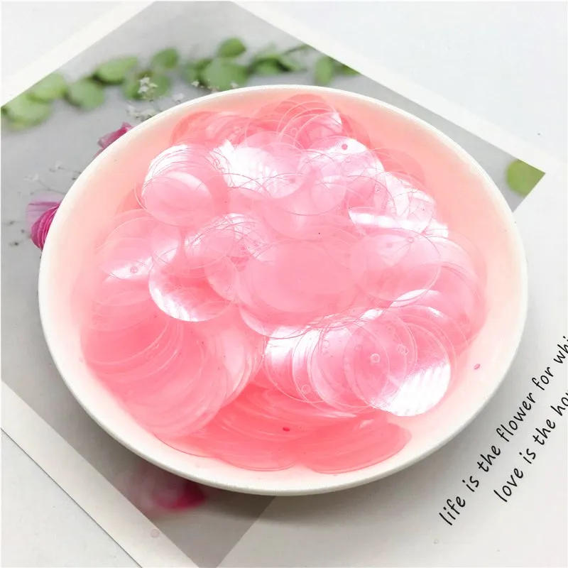 Прозрачные большие круглые Блестки 2 см 20 мм Цветные Плоские свободные пайетки из