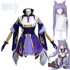 Костюм для косплея Keqing из игры Genshin Impact, аксессуары Подставки под парик, рождественский подарок, 3 шт.