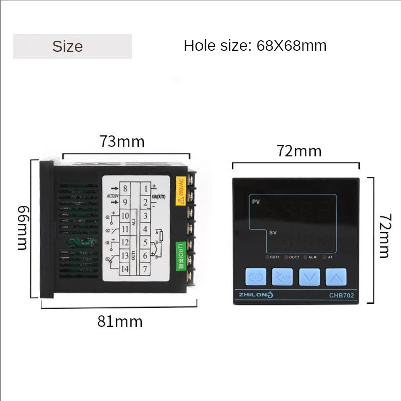 Цифровой регулятор постоянной температуры Zhilong CHB702 SSR и реле универсальный