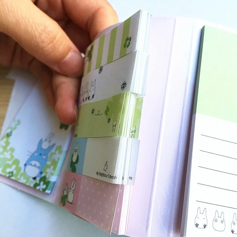 Kawaii Totoro 6 складывающихся записей записные книжки канцелярские принадлежности