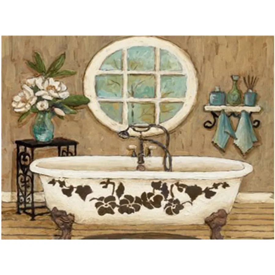 

5D Diamond Painting Landscape Diamond Embroidery Bathroom Cross Stitch Kit Beaded Needlework New Arrival Handicraft