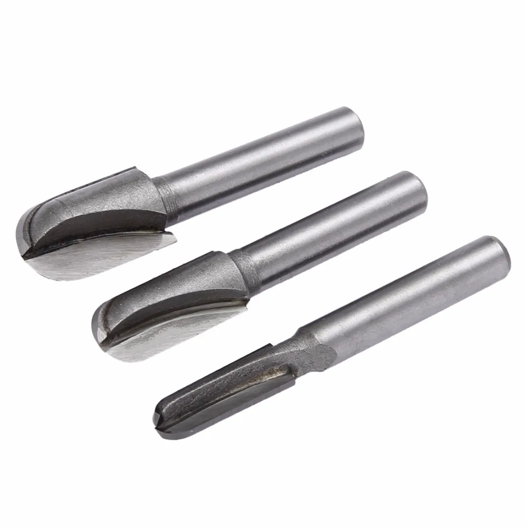 3 шт 1/4 &quot3/8" 1/2 "Диаметр Круглый нос фрезы 1/4" хвостовик шаблон шаровой