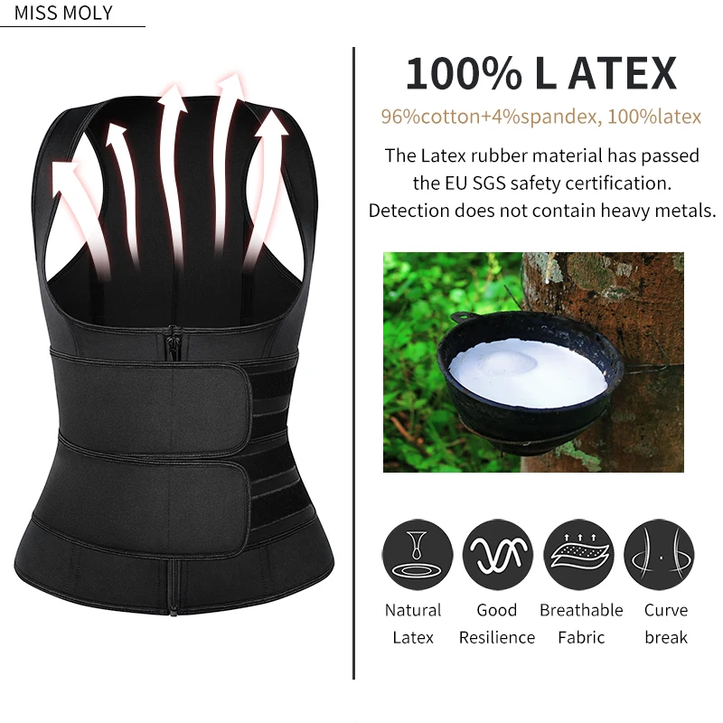 

Neoprene Sauna Waist Trainer Corset Sweat Vest for Women Weight Loss Compression Body Shaper Trimmer Tan Top Workout Fitness