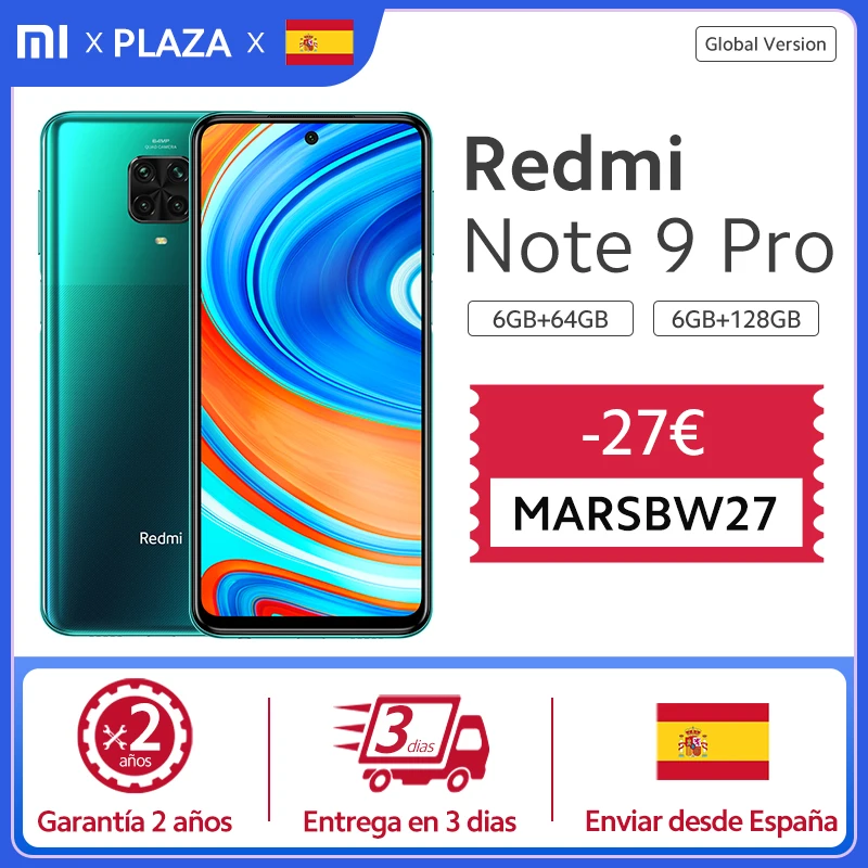 Глобальная версия Xiaomi Redmi Note 9 Pro 6 ГБ 128 NFC Смартфон 67 &quotFHD DotDisplay 64MP Quad камеры 30 Вт