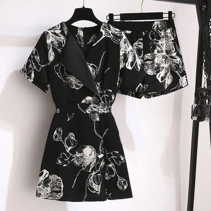 Летний женский костюм новинка 2021 модное Трендовое свободное шифоновое платье в