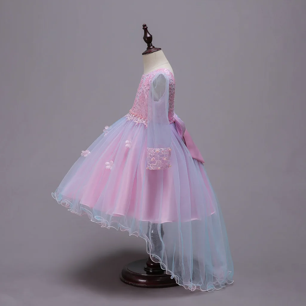 Платье Эльза Для малышей платье для маленьких девочек костюм принцессы с бантом