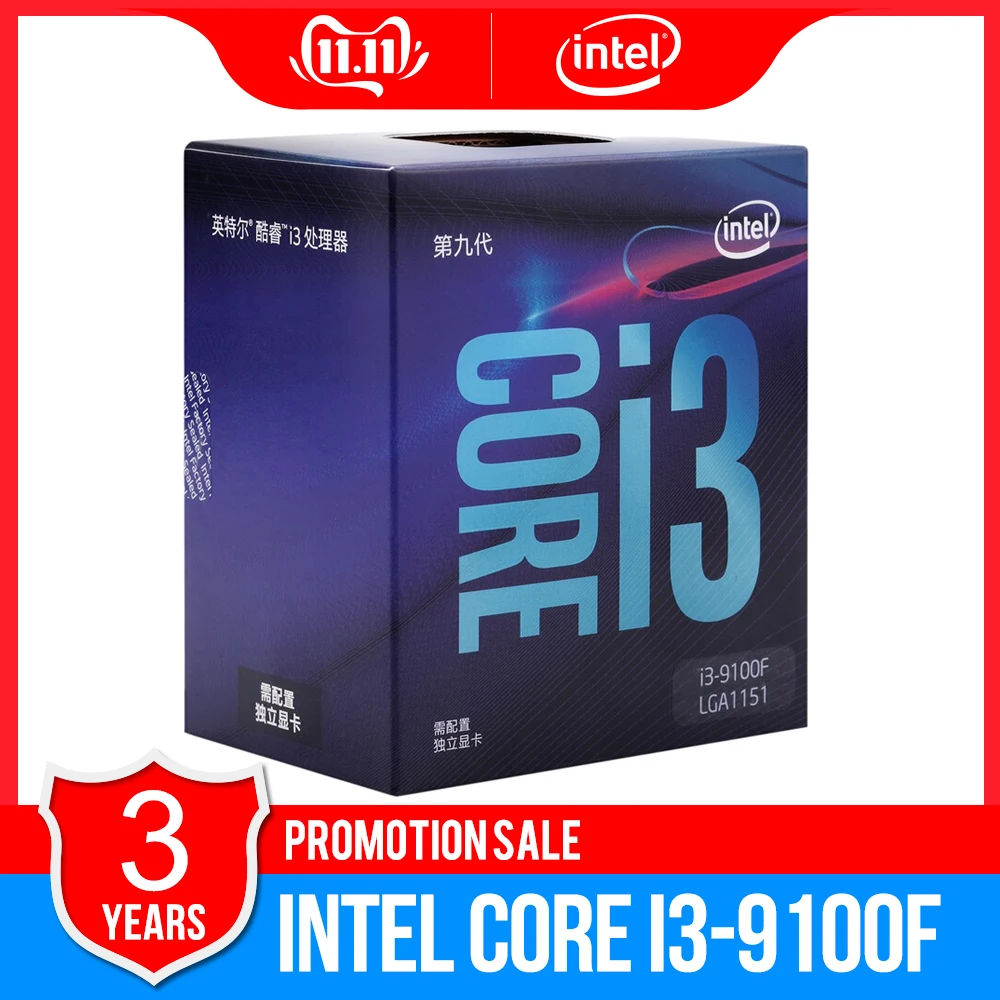 Intel Core i3 9100F настольный процессор 4 ядра до 2 ГГц без процессора Graphics LGA1151 300 Series