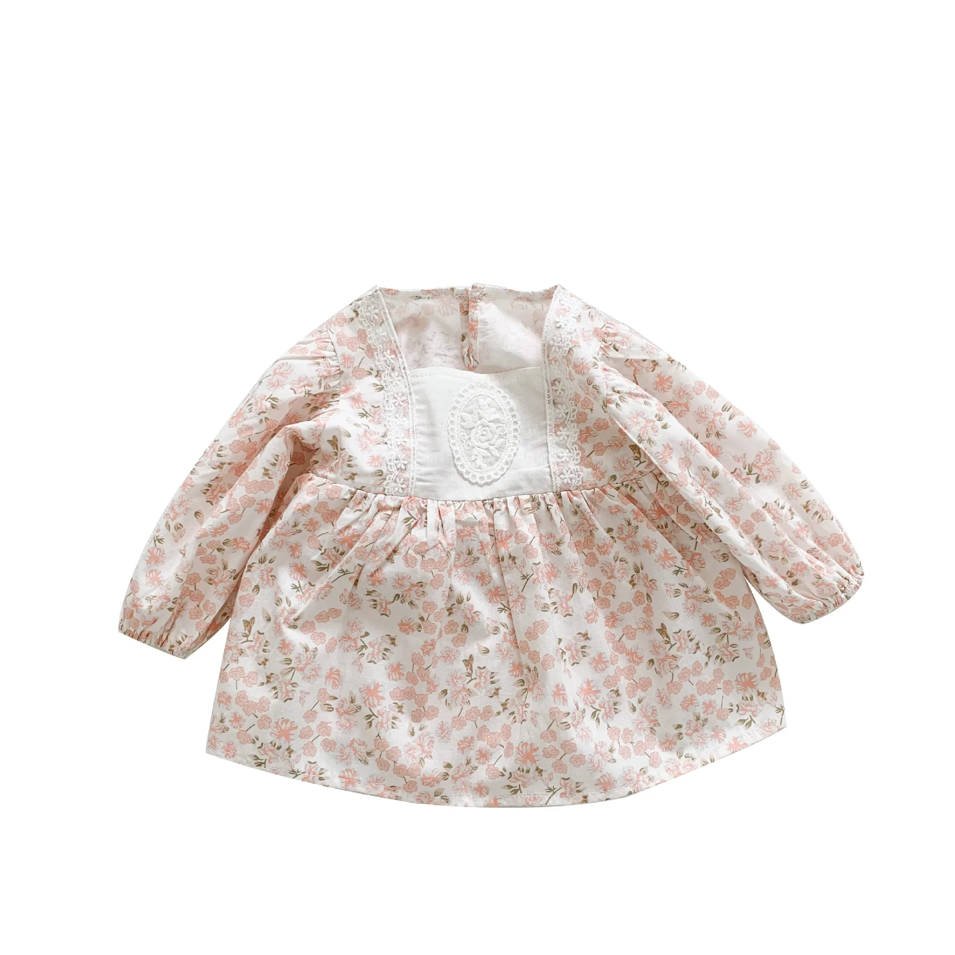 

Children's Clothes Korean Girls Broken Flower Jumpsuit Infant Long Sleeve Cute Korean Romper
