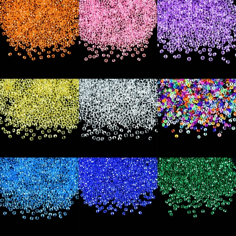 

2000/bag 4mm Tiny Diamond Confetti Acrylic Crystal Confetti Table Scatter Beads Wedding Party Decoration DIY Craft Embellishment