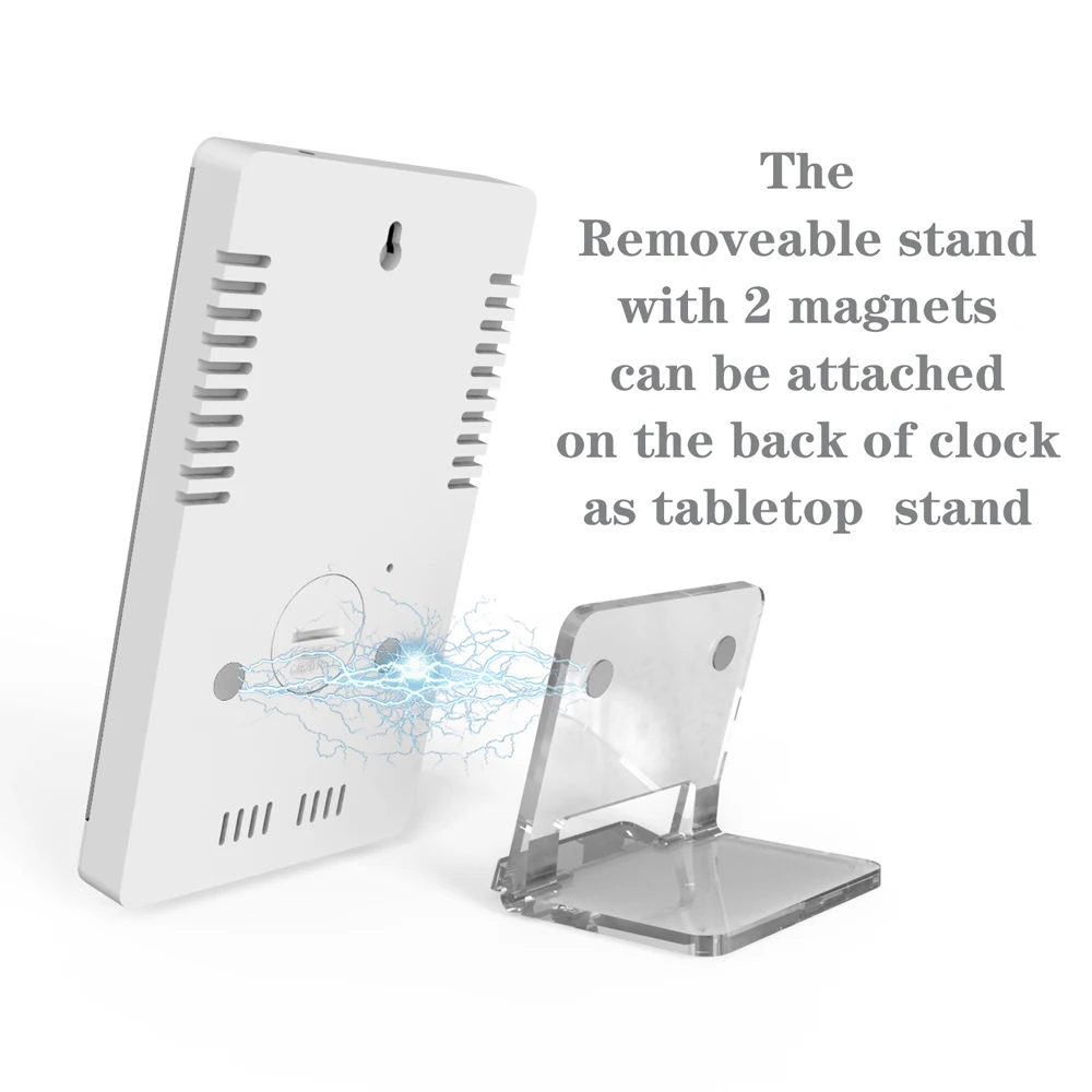 6 дюймовый светодиодный зеркальные часы будильник сенсорная кнопка стены