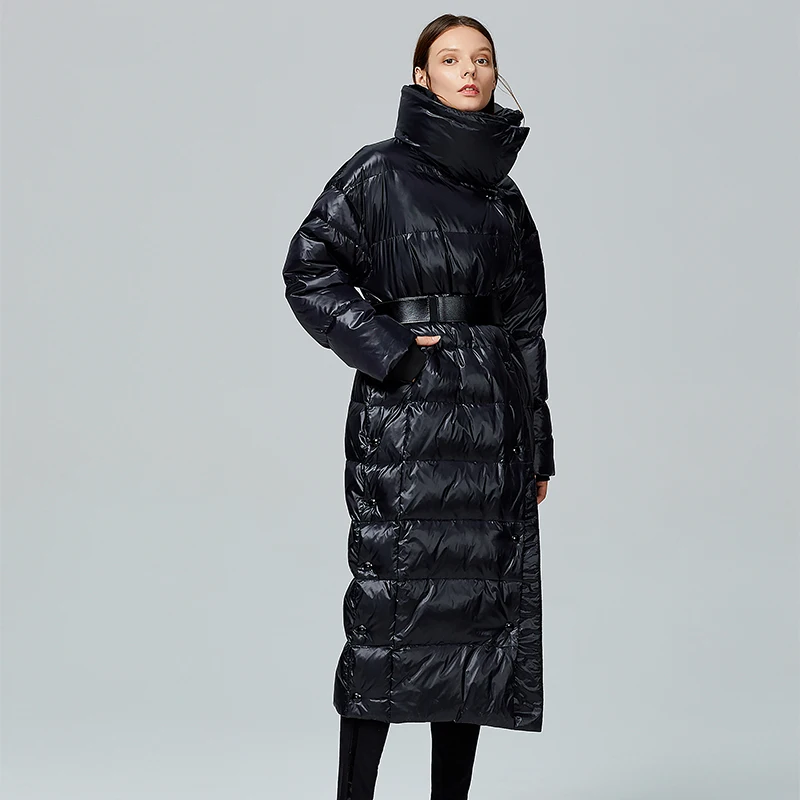 Высокое качество новинка 2019 зимняя куртка для женщин длинный пуховик с капюшоном