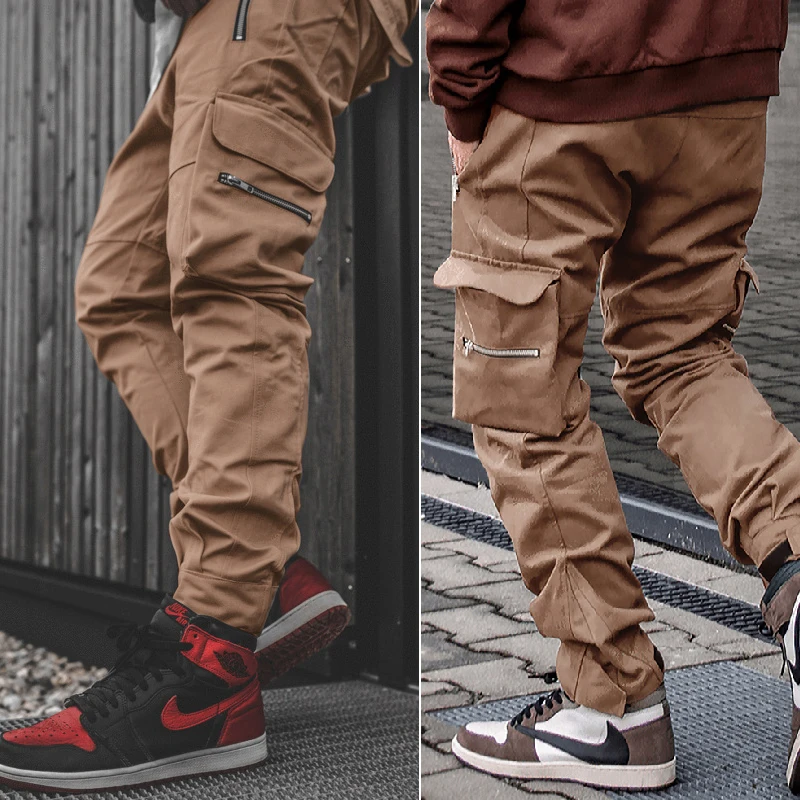 

Multi Pocket Cargo Pants Men Streetwear Sweatpants Joggers New Arrival Men's Trousers Zipper Pocket Pants