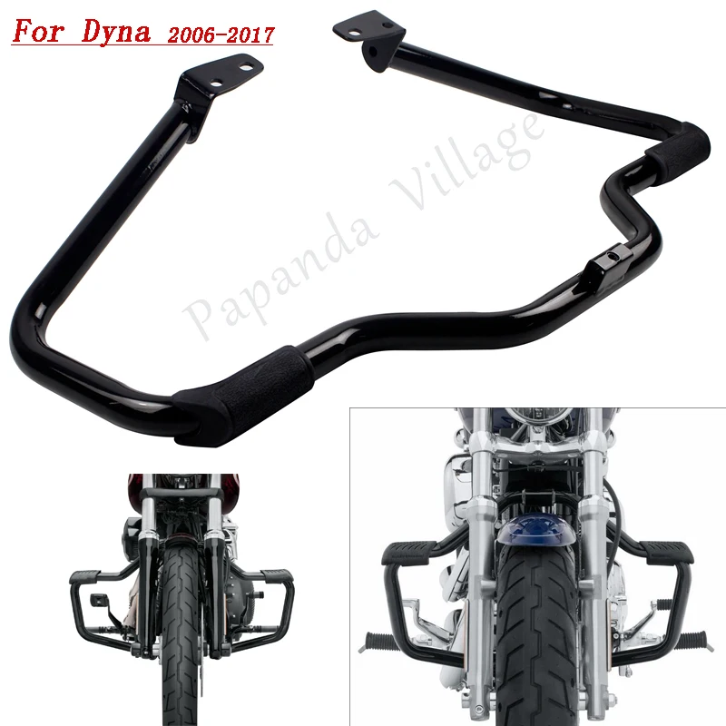 

Защита двигателя для Harley 2006-2017 Dyna Street Bob Fat Bob Low Rider Wide Glide FXDB FXDF черная защита от аварий на шоссе