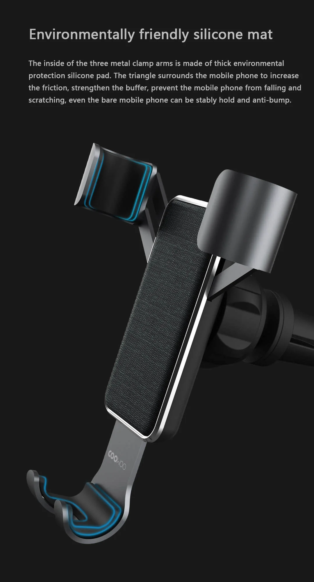 XIAOMI COOWOO T200 360 градусов вращение гравитации автомобильный держатель телефона гравитация зондирования кронштейн