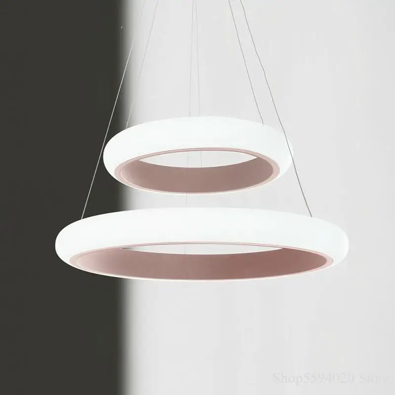 Простая кольцевая люстра Macaroon для гостиной ресторана подвесной светильник