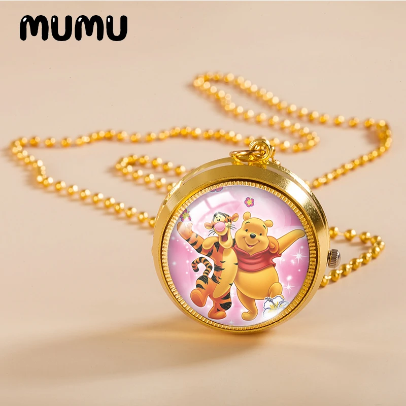 Новинка 2021 Винни-Пух карманные часы ожерелье медведь любовь медовый золотой цвет