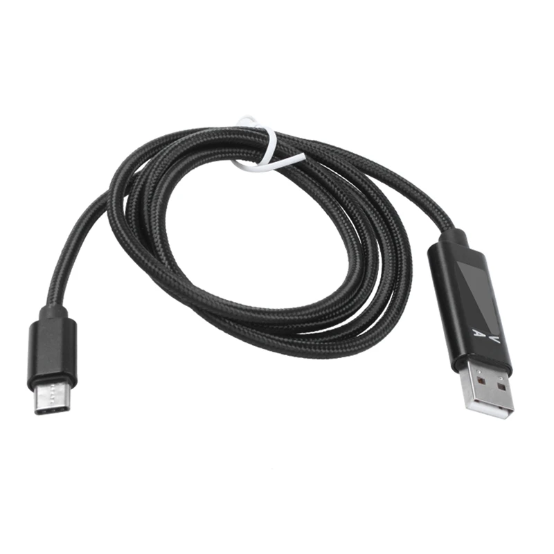 Кабель USB Type C QC 3 0 быстрая зарядка напряжение и Текущий Дисплей Плетеный кабель