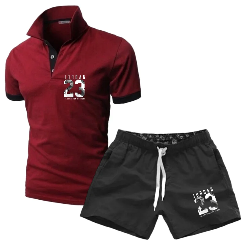 

2012 summer Brand Men suit T-shirt top sportswear T shirt + jogging shorts fashion sweatpants pants +POLO shirt 2-piece set