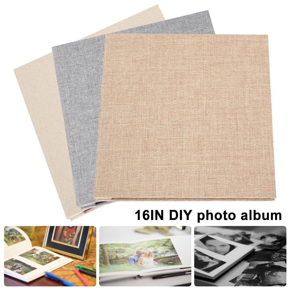 16 дюймов простой льняной самоклеющийся фотоальбом для влюбленных подарок на
