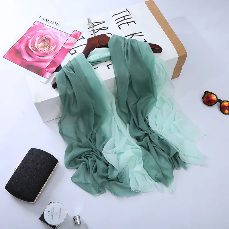 Новый женский простой шарф/шарфы с эффектом омбре модный уютный мусульманский