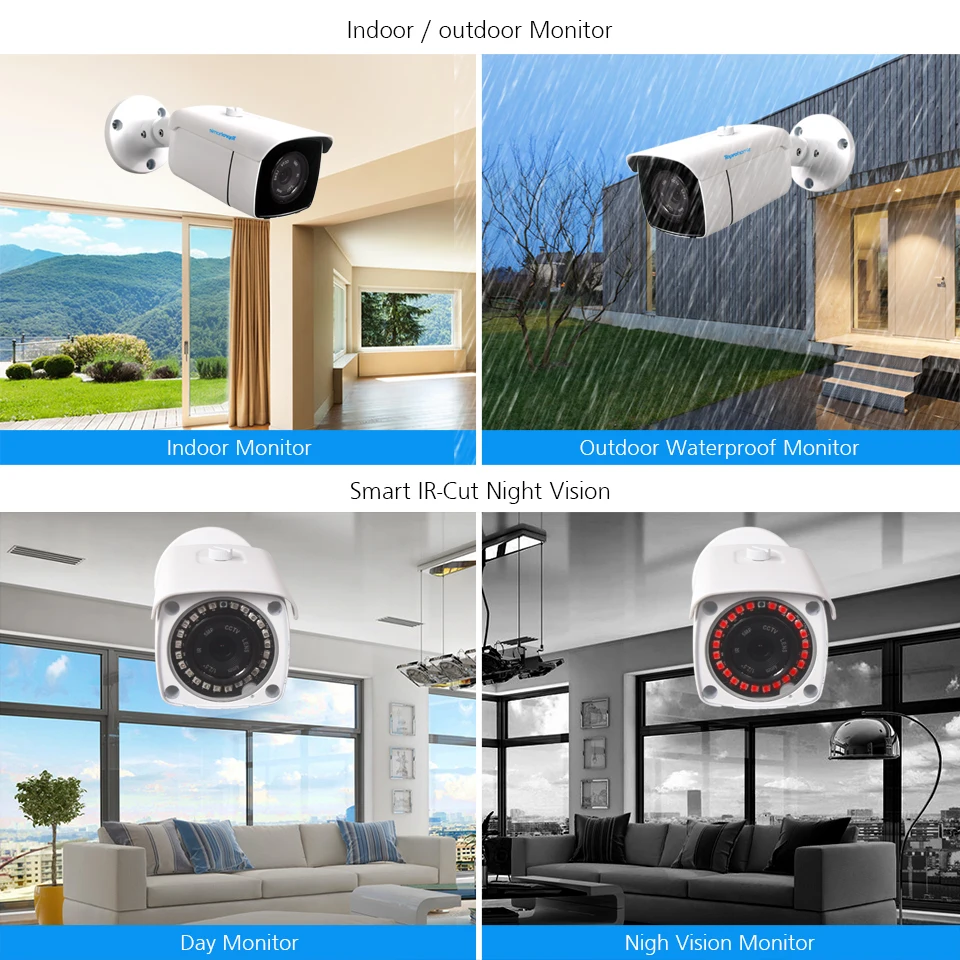 TOPROHOMIE H.265 + 16CH CCTV система 5MP POE NVR 48В 3.0MP аудио запись Onvif IP камера наружного