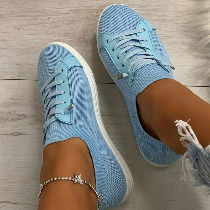 

Summer Women Sneakers Ladies Casual Vulcanized Shoes Mesh Breathable Light Comfort Solid Color Soft Flat Female Footwear New